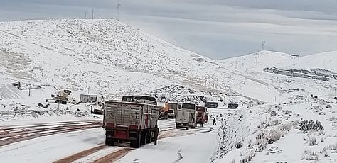 Una intensa nevada afecta el sector de la Cumbre en la ruta Cochabamba - Oruro.
