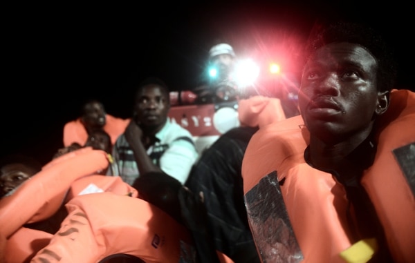 Inmigrantes rescatados por el barco Aquarius (Karpov via REUTERS)