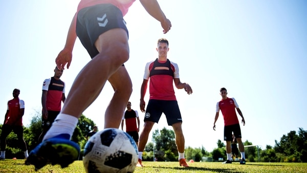 Los entrenamientos de Dinamarca, antes del triunfo ante Perú (Reuters)