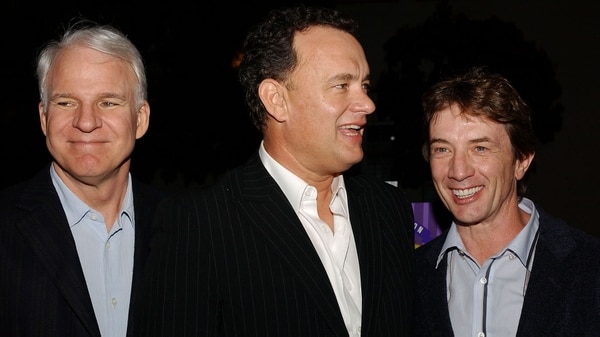 Steve Martin, Tom Hanks y Martin Short en la presentación especial de “The Nutty Professor” en el 2004 (Foto: Amanda Edwards/Getty Images)
