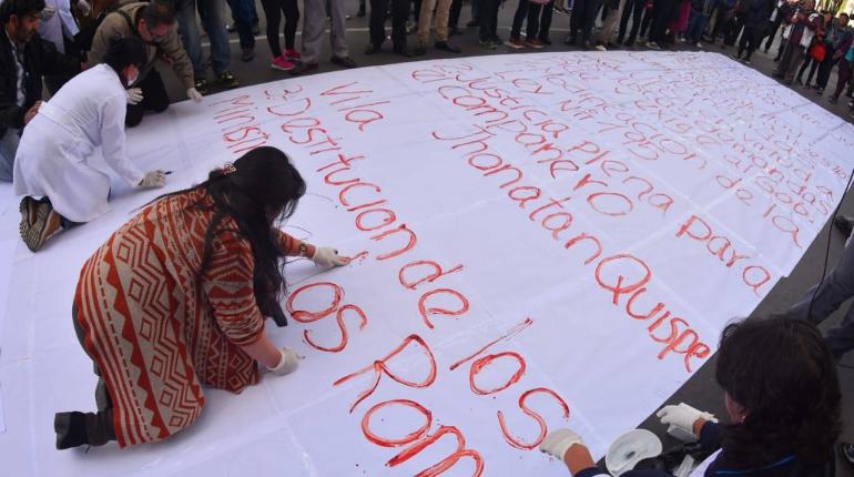 La carta que se escribe frente al Ministerio de Economía. | APG