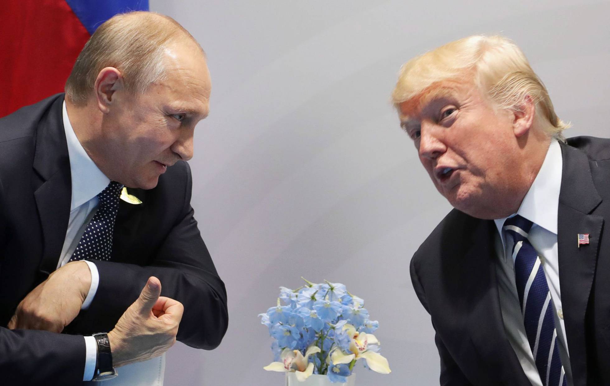 Donald Trump y Vladímir Putin en su reunión en Hamburgo.