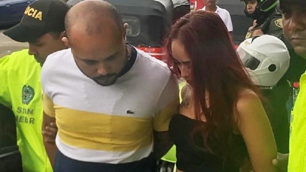 Durante la detección de ‘El Diablo’ y su pareja, Laura Marcela Guarín Gómez.