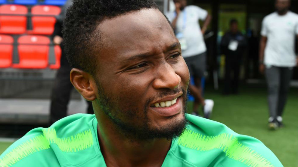 Obi Mikel, durante un entrenamiento con Nigeria.