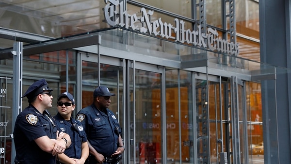 La puerta de entrada al diario The New York Times (Reuters)