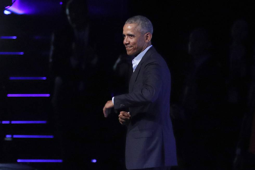 Barack Obama en Madrid, en su conferencia durante la Cumbre de Innovación Tecnológica y Economía Circular, organizada por la Advanced Leadership Foundation en Madrid