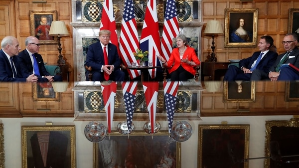 Trump y May antes del inicio de la reunión (Reuters)