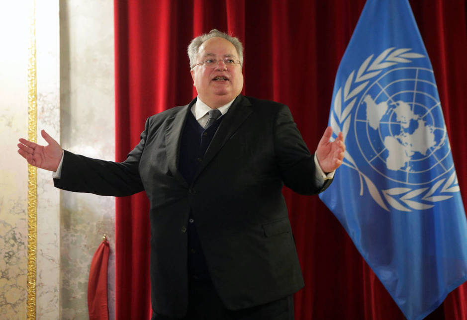 El ministro de Exteriores griego Nikos Kotziás en Viena, Austria, el pasado 30 de marzo. (Reuters)