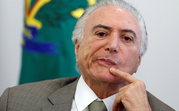 Michel Temer, presidente de Brasil. Las perspectivas de crecimiento en el país también fueron reducidas, a tres meses de las elecciones (Reuters)