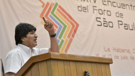 Evo Morales en el Foro de Sao Paulo en La Habana, Cuba.