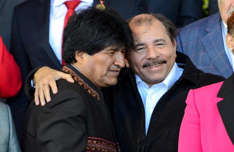 Evo Morales celebra la victoria electoral de Daniel Ortega en Nicaragua
