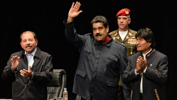 Daniel Ortega, Nicolás Maduro y Evo Morales.