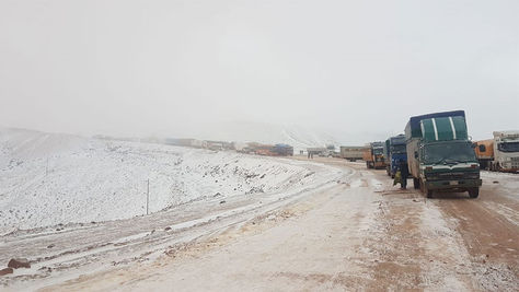 La nevada que cayó en la cumbre, en el tramo Oruro - Cochabamba. Foto: ABC