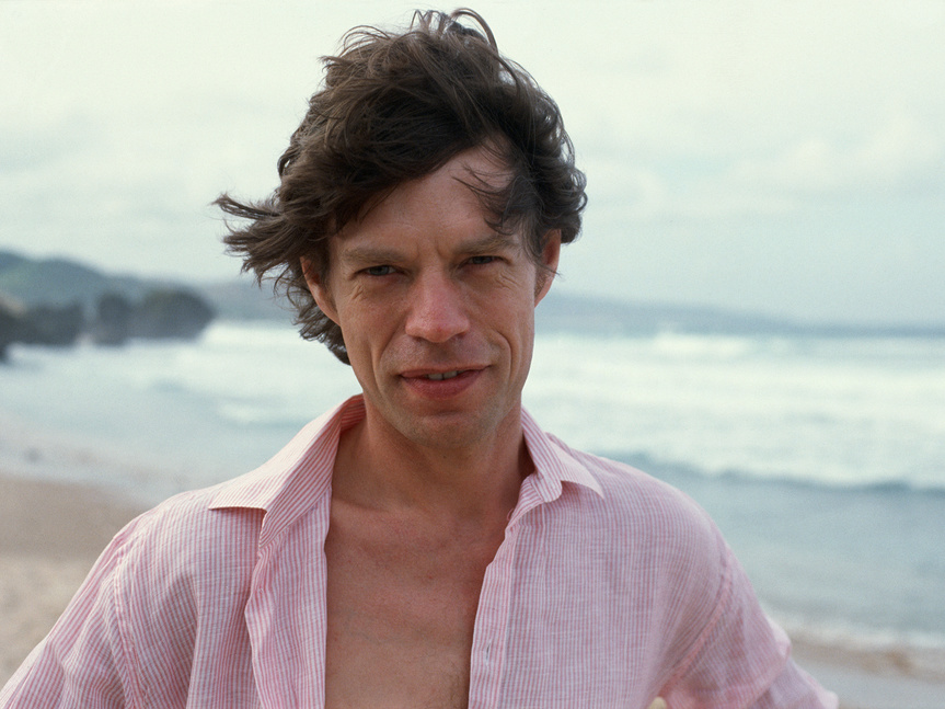 Mick Jagger, en Barbados, celebrando su 40 cumpleaÃ±os.