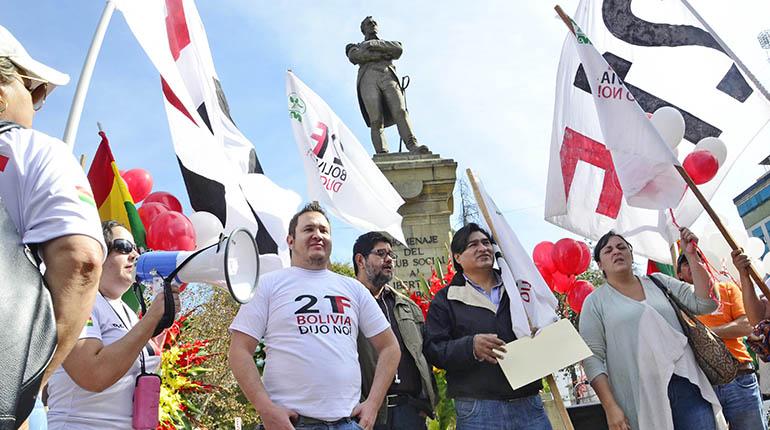 Colectivos del 21F protestan en Cochabamba. | Foto archivo | Hernán Andia