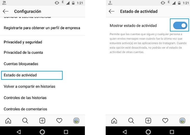 Quitar última conexión en Instagram