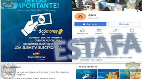 La cuenta falsa publicada en la cuenta de Facebook de la FELCC