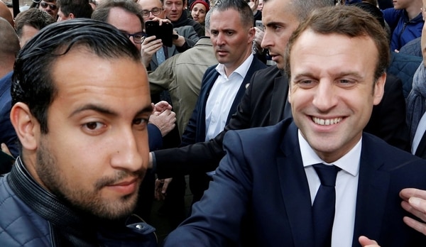 Emmanuel Macron, junto a Alexandre Benalla (REUTERS/Regis Duvignau/File Photo)
