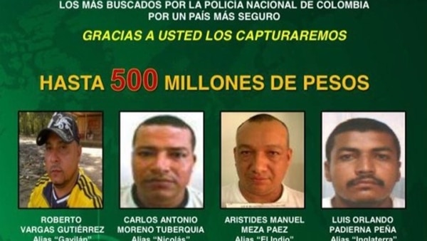 Moreno Tuberquia estaba entre los más buscados en Colombia