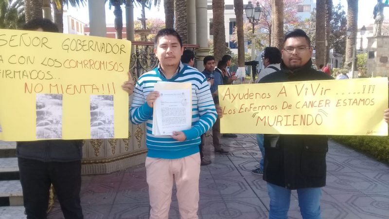 Organización denuncia a la Gobernación de Tarija por incumplir promesas con los enfermos con cáncer 