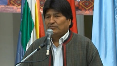 El presidente Evo Morales habla del robo de la Medalla y banda presidencial