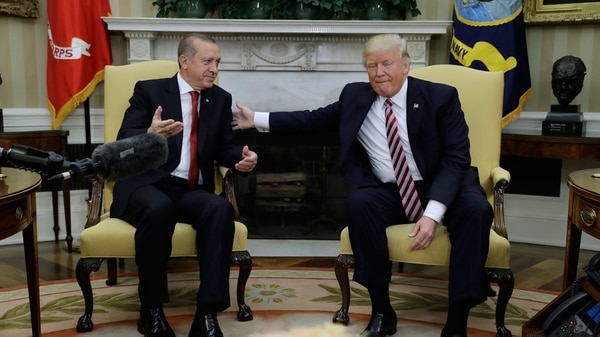 Recep Erdogan y Donald Trump durante su último encuentro en la Casa Blanca (AP)