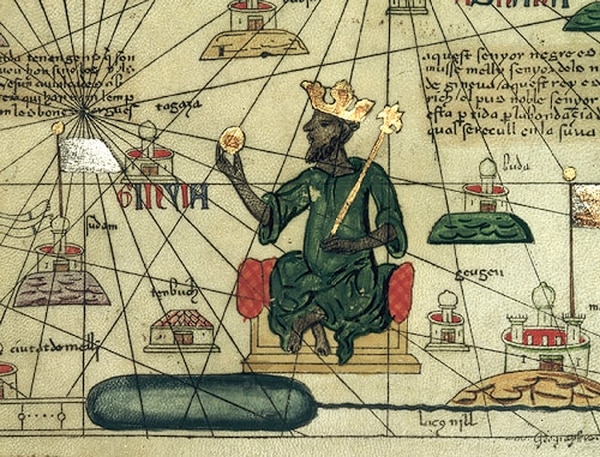 Mansa Musa según un mapamundi catalán de 1375. (Abraham Cresques de Mallorca)