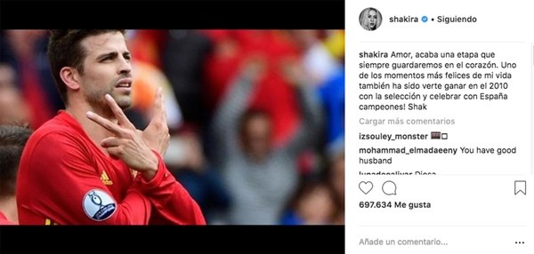El mensaje de Shakira para su pareja