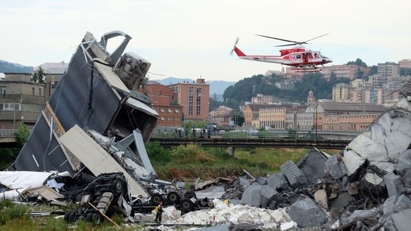 Derrumbe del puente Morandi, en Génova