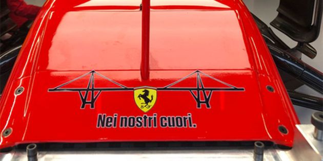 Ferrari homenajeará a las víctimas del Puente de Génova en el GP de Bélgica