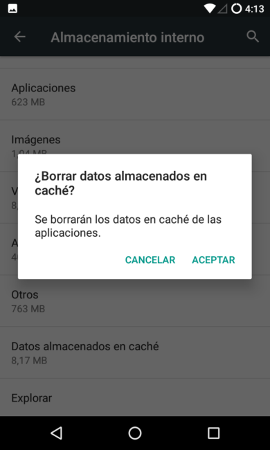 Borrar cache de datos de Android