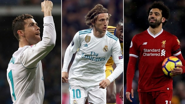Cristiano Ronaldo, Luka Modric y Mohamed Salah son los nominados a Jugador del Año de la UEFA