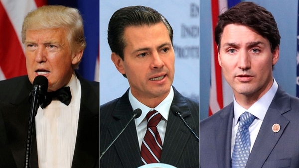 Donald Trump, Enrique Pena Nieto y Justin Trudeau