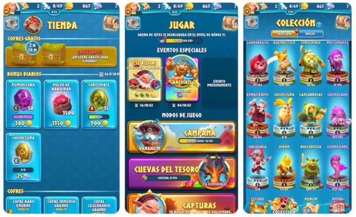 La tienda, diferentes modos de juego y personajes desbloqueados