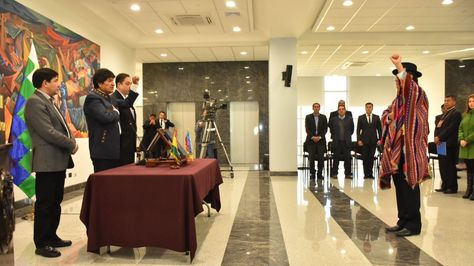 Diego Pary jura como nuevo ministro de Relaciones Exteriores de Bolivia. Foto: APG