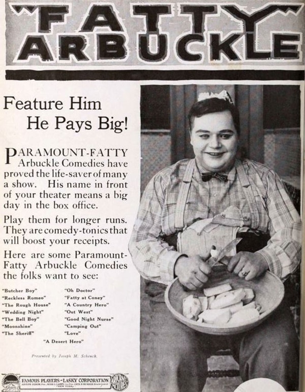 Arbuckle llegó a firmar un contrato por un millón de dólares, una cifra récord para la década del ’20