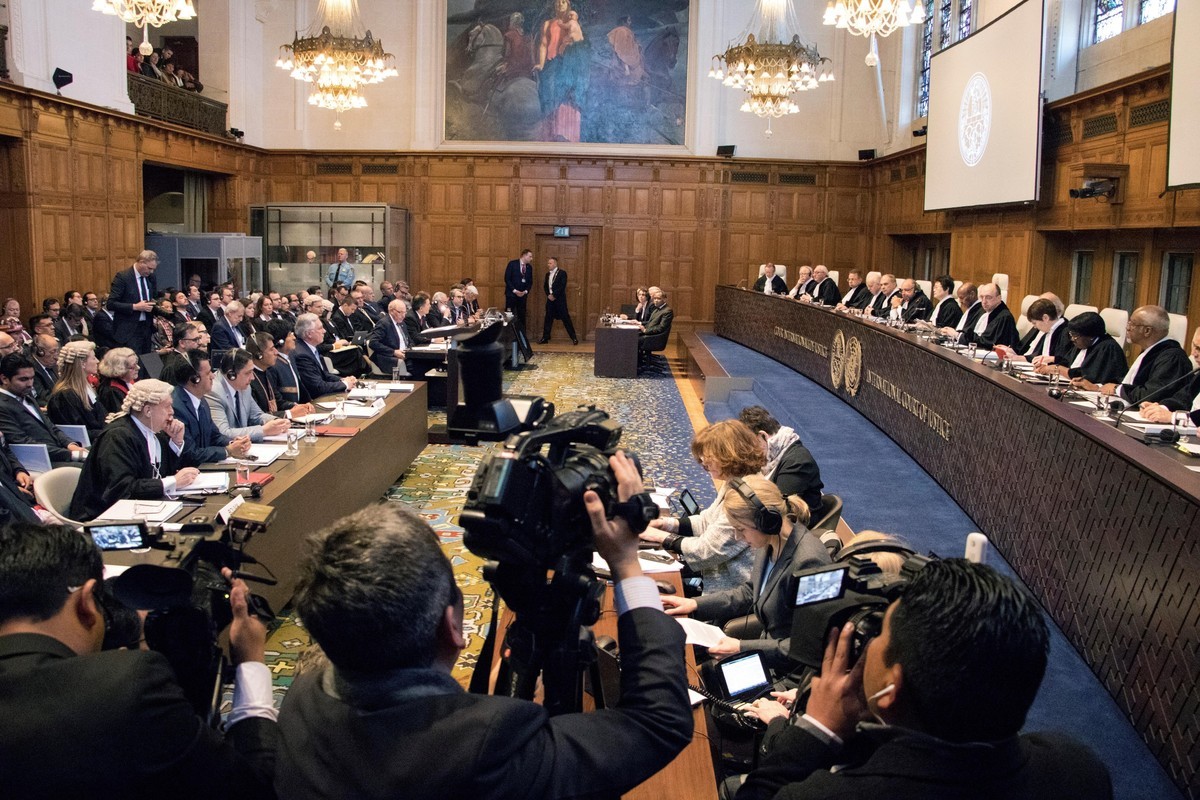 Vista general del comienzo de las vistas orales en el juicio que enfrenta a Chile y Bolivia ante la Corte Internacional de Justicia. EFE