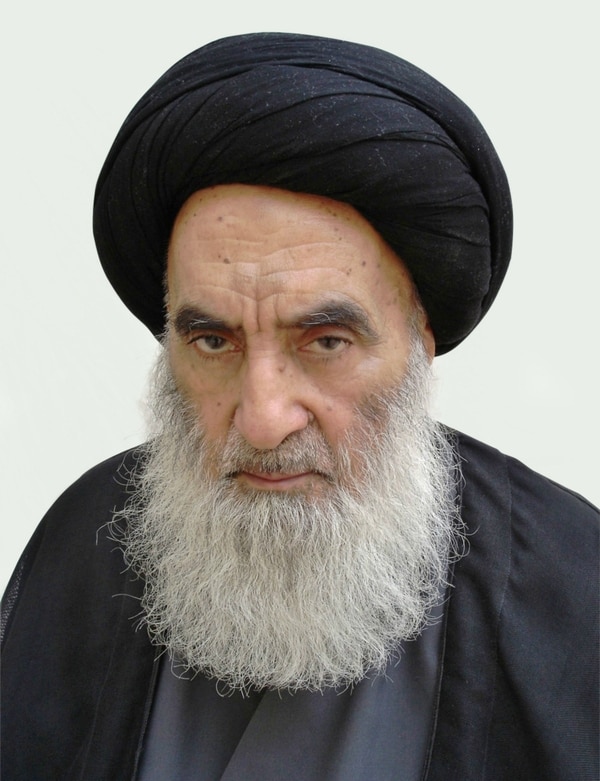 El Ayatolá Ali Al Sistani, principal clérigo chiita iraquí y mediador en los conflictos sectarios