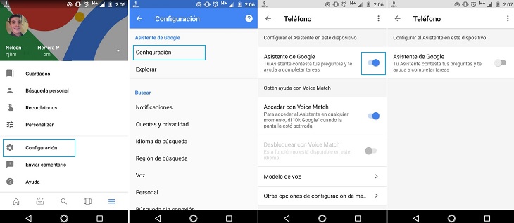 Pasos desactivar Asistente de Google
