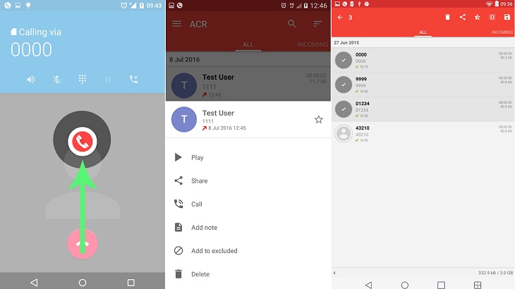 Grabación de la llamada app