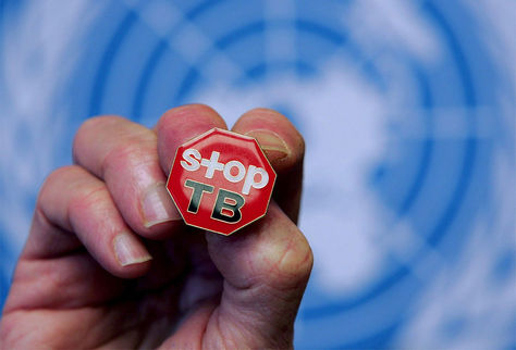 "Stop Tuberculosis" durante la presentación del informe de la OMC sobre el control de la tuberculosis en la sede de la ONU en Ginebra (Suiza). 