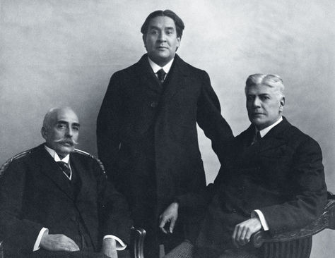 La delegación boliviana conformada por Félix Avelino Aramayo, Franz Tamayo y Florián Zambrana. Foto: Archivo Liga de las Naciones vía Robert Brockmann