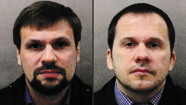 Alexander Petrov y Ruslan Boshirov, son los acusados por la policía británica por el envenenamiento de Skripal y su hija (AFP)