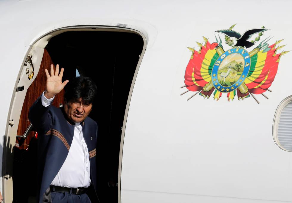 El presidente boliviano, Evo Morales, antes de viajar a La Haya. 