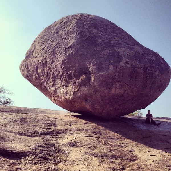 La bola de manteca de Krishna en Tamil Nadus. Foto: Himraj Singh Soin