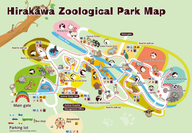 Mapa del Hirakawa Zoological Park donde sucedió la tragedia