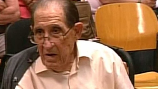 Eduardo Vela, de 85 años, durante una declaración en el juzgado provincial de Madrid (Captura video)