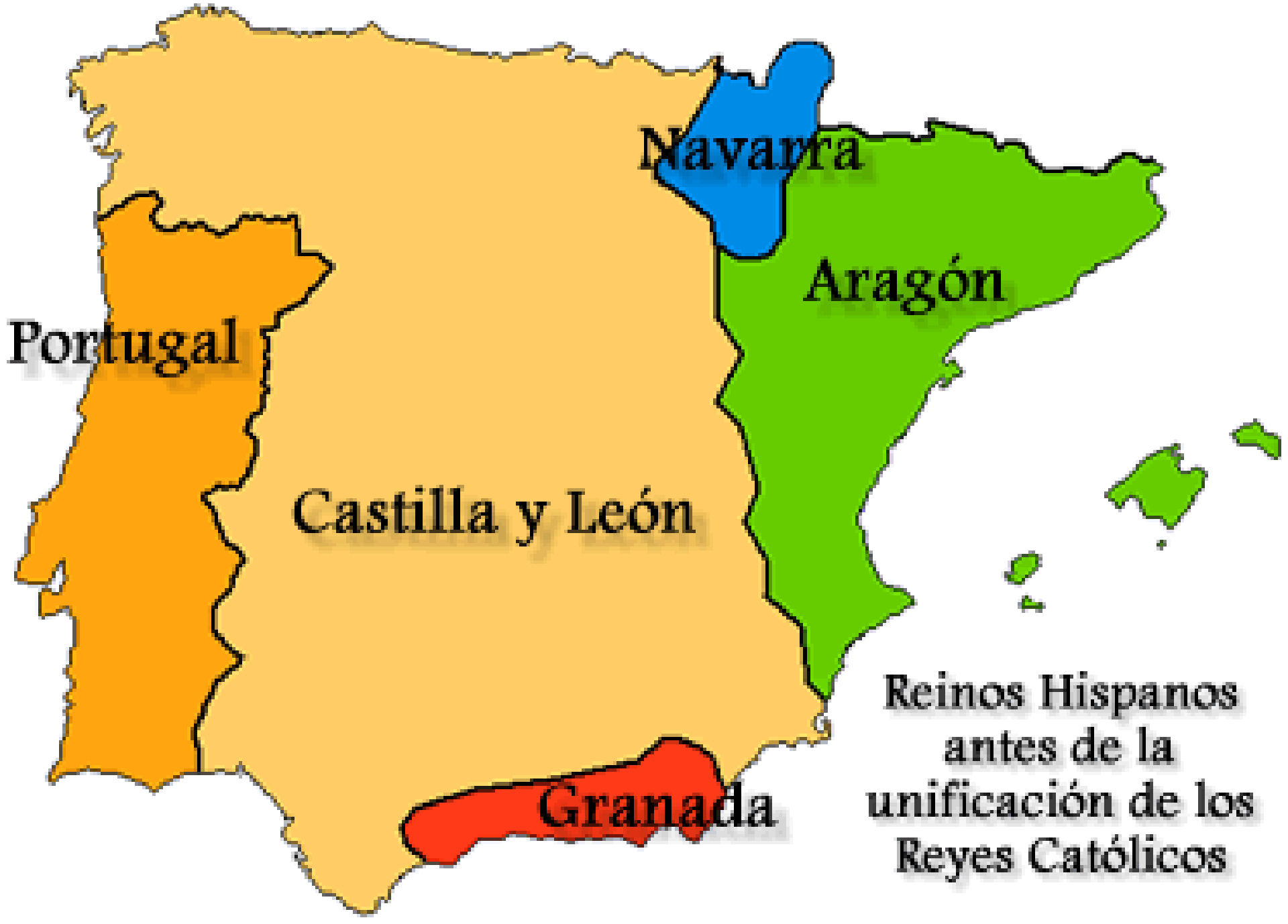 España al momento del matrimonio entre Isabel de Castilla y Fernando de Aragón