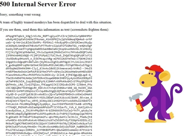 El mensaje de error que aparece al ingresar a la página