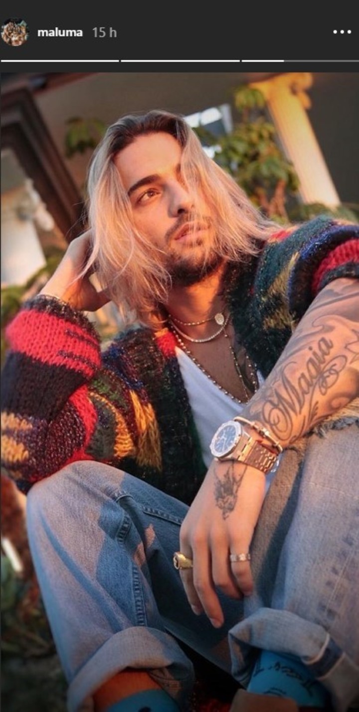 Maluma y su nueva cabellera rubia. (Instagram)